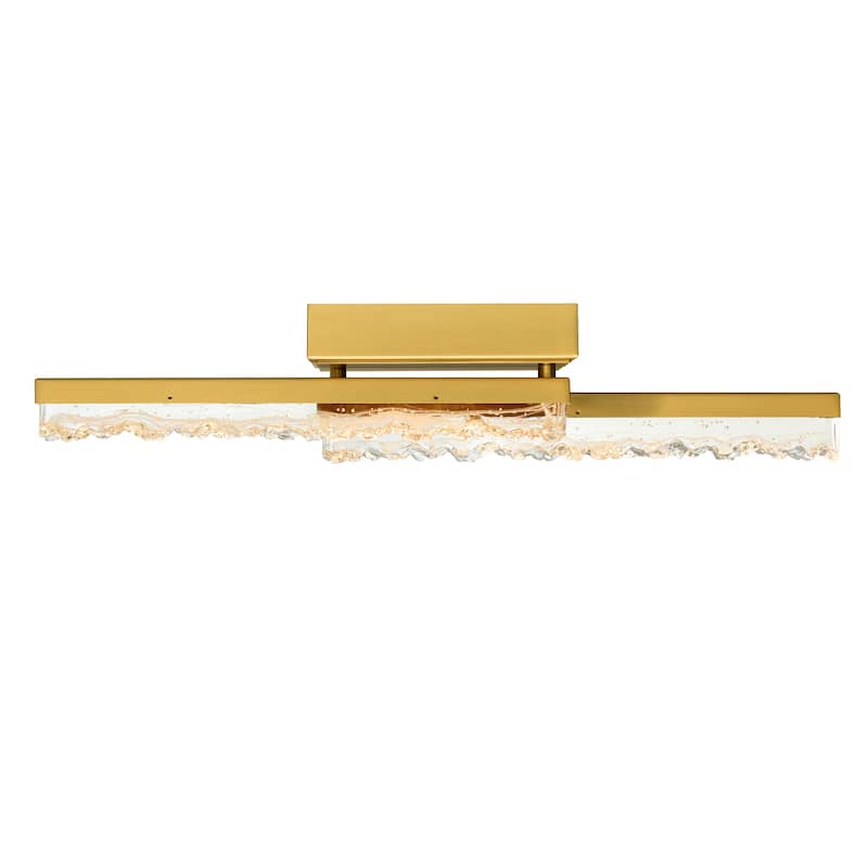Stagger Integrated LED 24in Brass Vanity Light with Handcrafted Glass