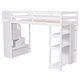 preview thumbnail 9 of 12, Twin size Loft Bed with Shelves, Drawers and Stairs, White