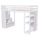 preview thumbnail 6 of 28, Twin size Loft Bed with Storage Drawers, Shelves and Stairs, White