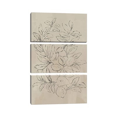 iCanvas "Outlined Leaves I" by Asia Jensen 3-Piece Canvas Wall Art Set
