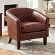 preview thumbnail 73 of 90, Axia Barrel PU Leather Accent Chair with Nailhead Trim