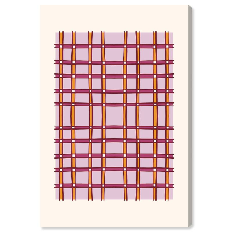 Wynwood Studio Canvas Abstract Tartan Pattern Purple and Lilac Wall Art Canvas Print - 30 x 20