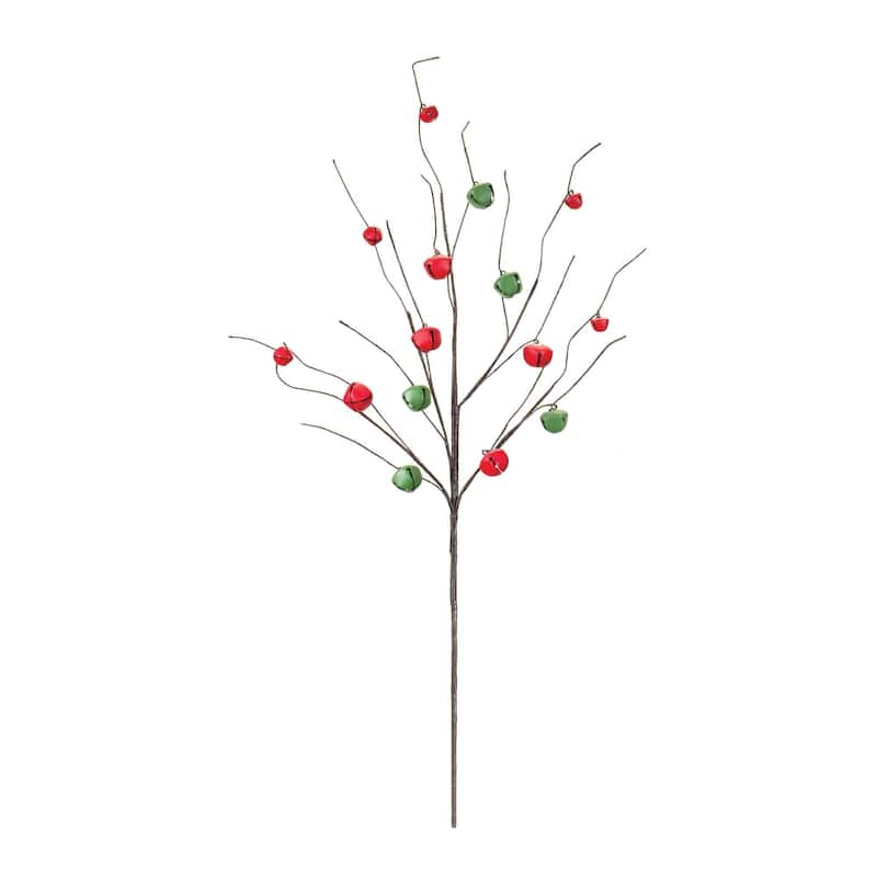 Set of 6 Sleigh Bell Twig Christmas Branches 30"