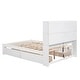 preview thumbnail 13 of 14, Full Size Platform Bed with Storage Headboard, Charging Station, 4-Drawers, Solid Pine Wood Bed Frame for Bedroom, White