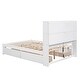 preview thumbnail 6 of 5, Full Size Solid Pine Platform Kids Bed Frame with Storage Headboard, Charging Station, and 4-Drawers, Easy to Assemble, White