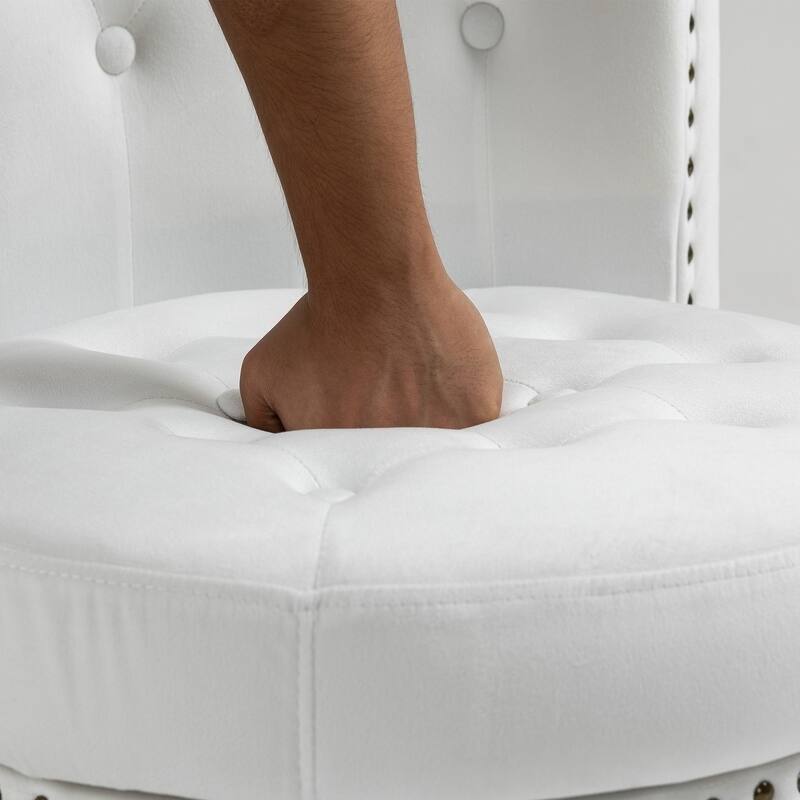 Velvet High-Back Storage Chair - Royal Accent Armless Chair for Living Room & Bedroom, 330lbs Weight Capacity