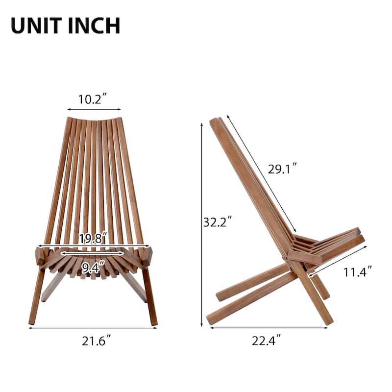 Outdoor Patio Folding Wood Chair