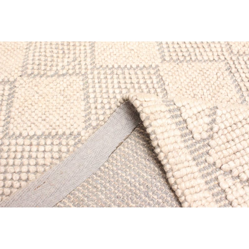 ECARPETGALLERY Braid weave Sienna Beige Wool Rug - 5'2 x 7'4