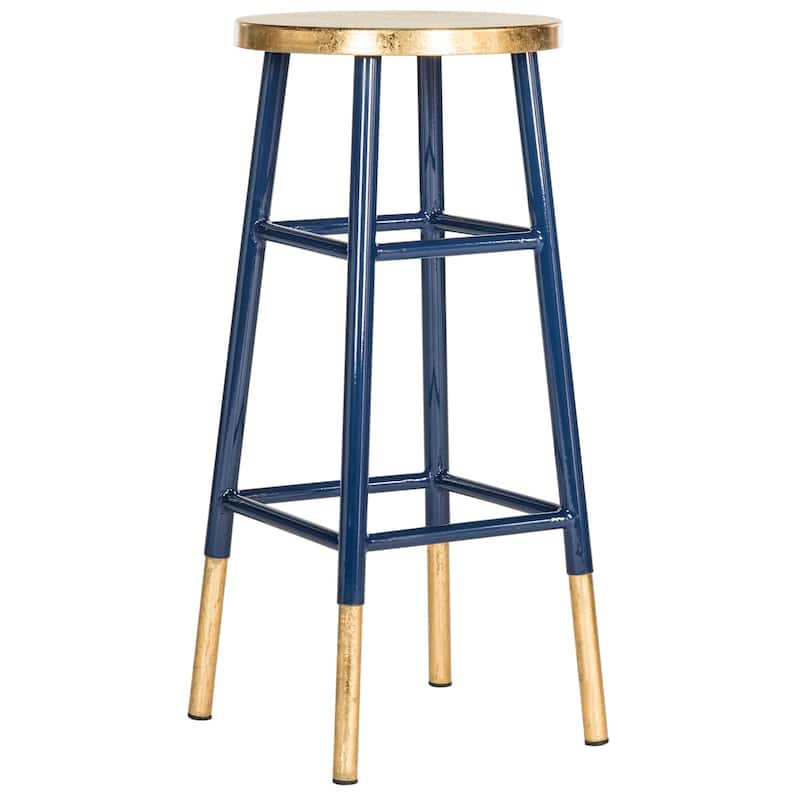 SAFAVIEH Rosita 30-inch Navy/ Gold Bar Stool - 13.5" x 13.5" x 30" - 14Wx14Dx30H