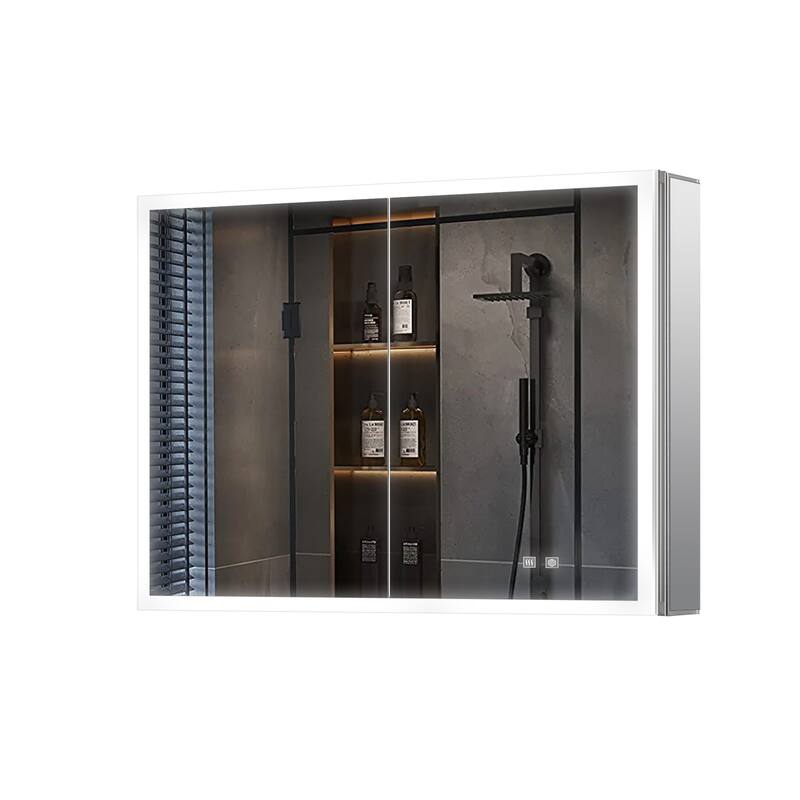 Mesa Surface-Mount LED Mirror Medicine Cabinet with Defogger