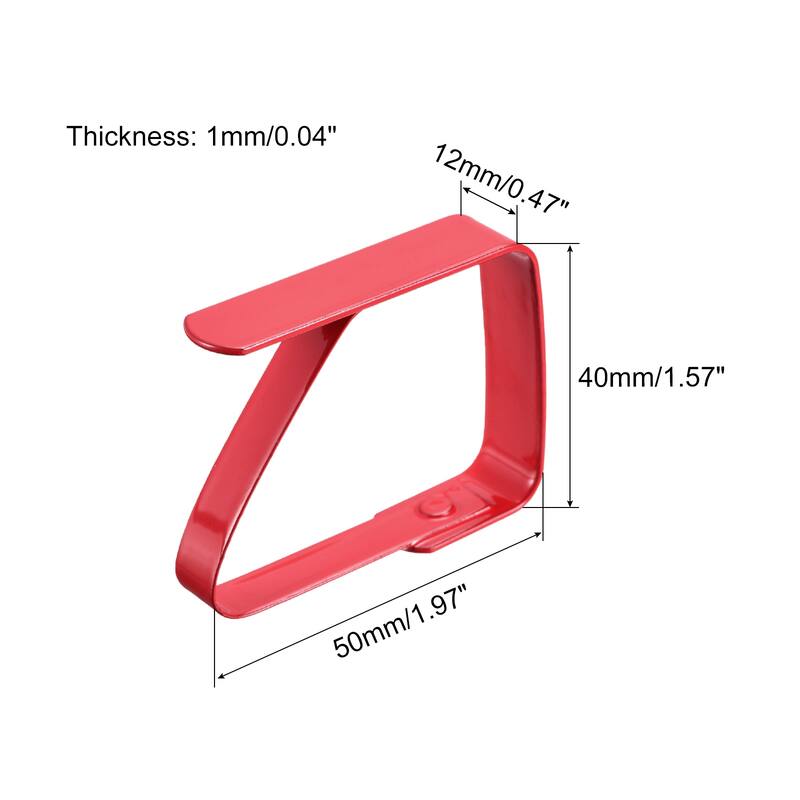 Tablecloth Clips 50x40mm 420 Stainless Steel Table Cloth Holder 12Pcs - Red