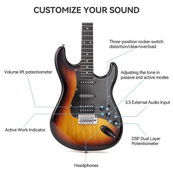 Electric Guitar With Effects System, 39 Inch Guitar Kit - Bed Bath