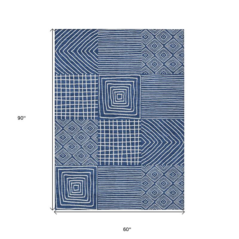 HomeRoots Geometric Transitional Rectangle Outdoor Rug