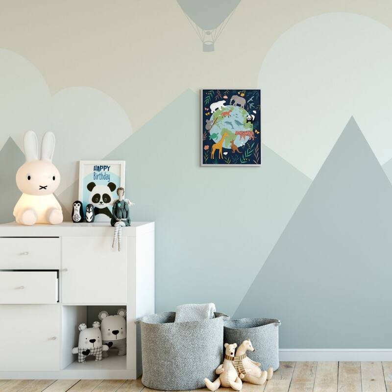 Stupell Jungle Animals and Earth Nature Floral Border Framed Wall Art