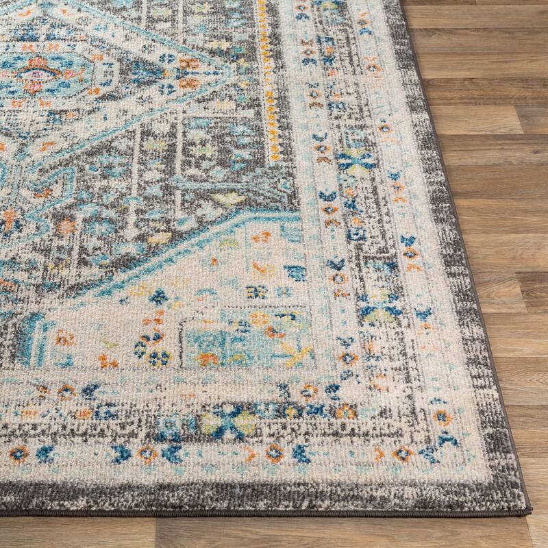 The Curated Nomad Shratton Distressed Persian Medallion Area Rug