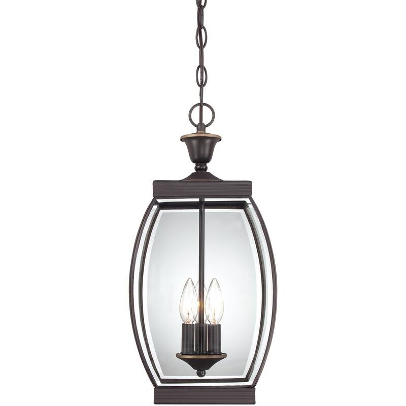 Medici Bronze Three Light Outdoor Hanging Lantern from the Oasis Collection