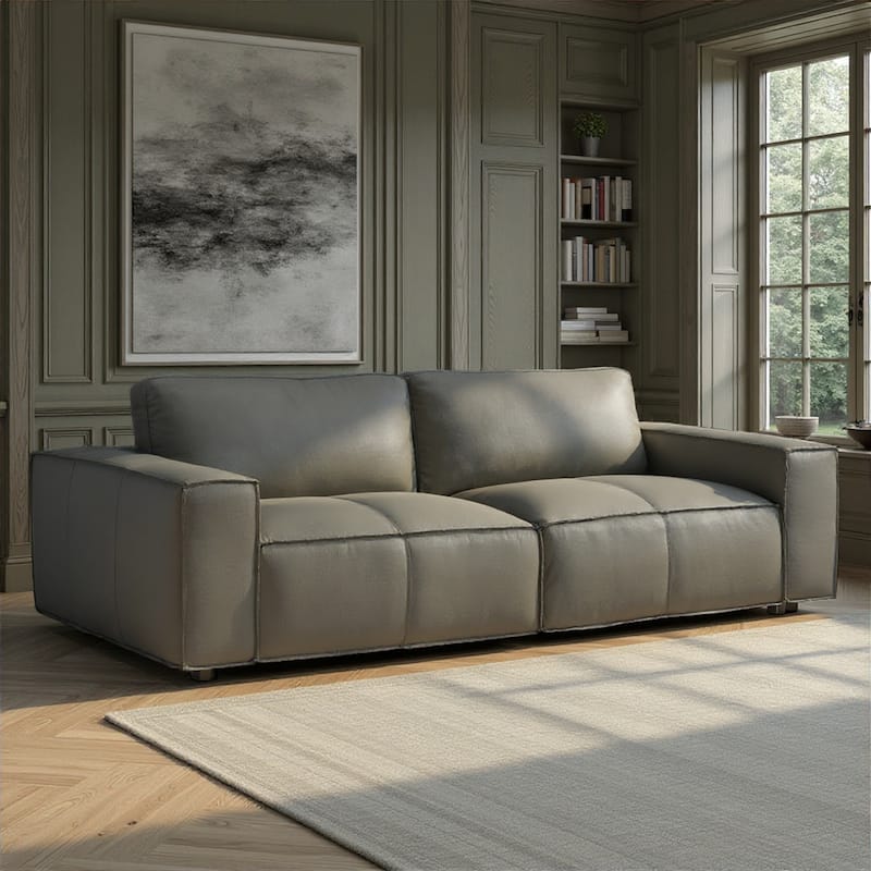 Clayton Top Grain Genuine Leather Loveseat, Sofa, or Living Room Set