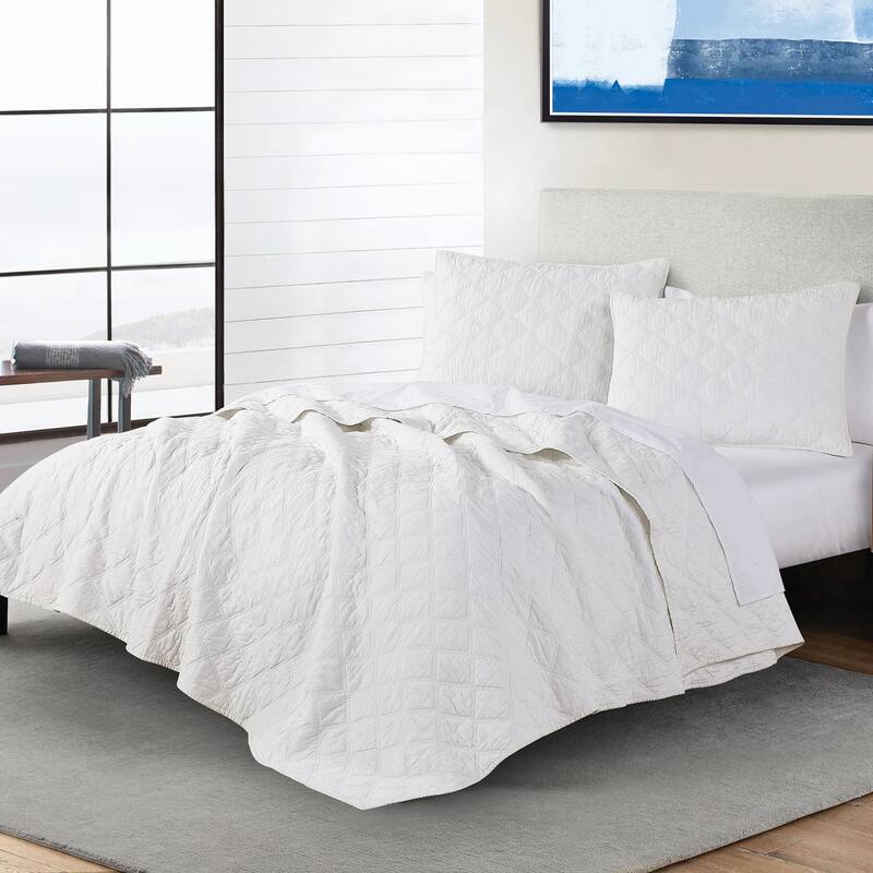 Anne Klein 100% Cotton Diamond Quilt Set