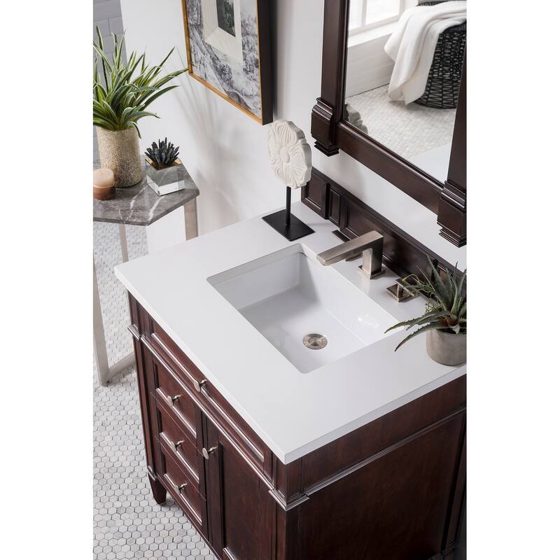 James Martin Vanities Brittany 30" Single Vanity, Burnished Mahogany - 30 x 23.50 x 34
