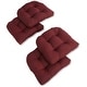 preview thumbnail 35 of 70, 19-inch Twill U-shaped Chair Cushion (Set of 1, 2, or 4) - 19 x 19 Set of 4 - Burgundy