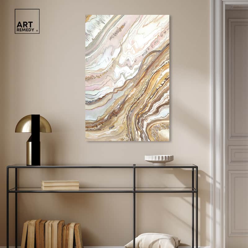 Art Remedy Royal Gold Geode Gallery Wrapped Mineral, Agate & Geode 1 Piece Canvas Wall Art