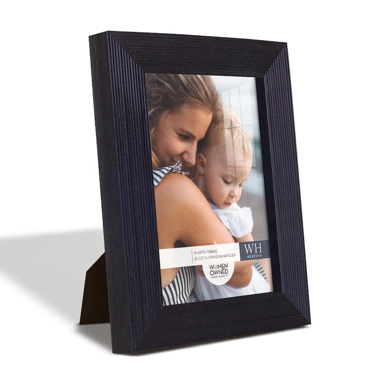 4 Piece Set Solid Wood Picture Frame - Black - 3x5