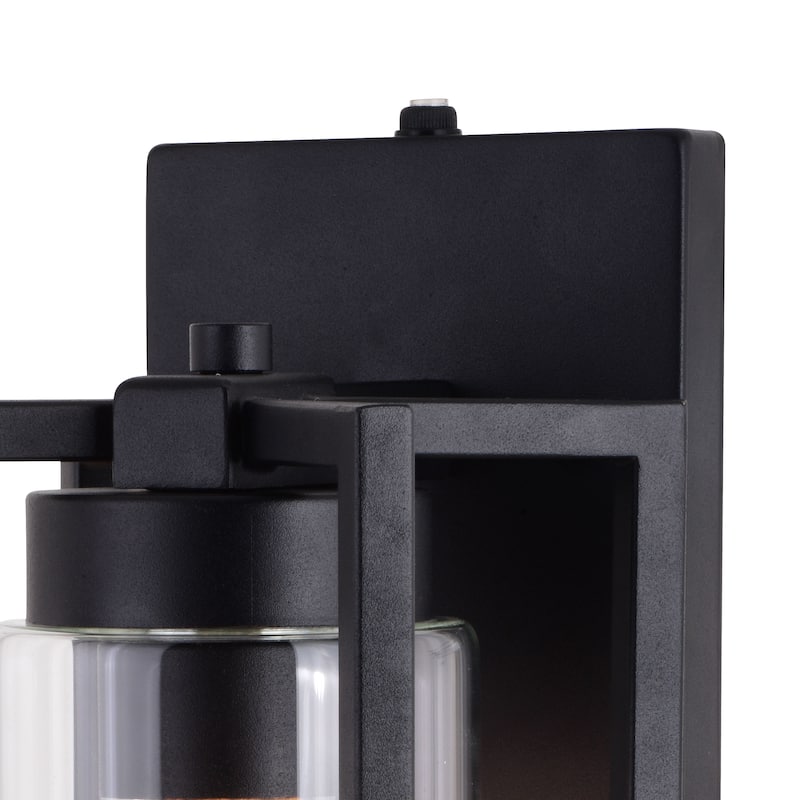 Kilbourne 1 Light Black Dusk to Dawn Outdoor Wall Lantern Clear Glass - 5.5-in W x 13-in H x 7-in D