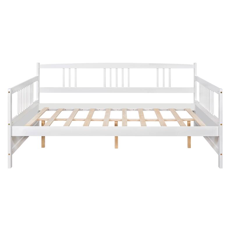 Full Size Daybed with Support Legs, White - Multi-functional Furniture for Bedroom or Living Room