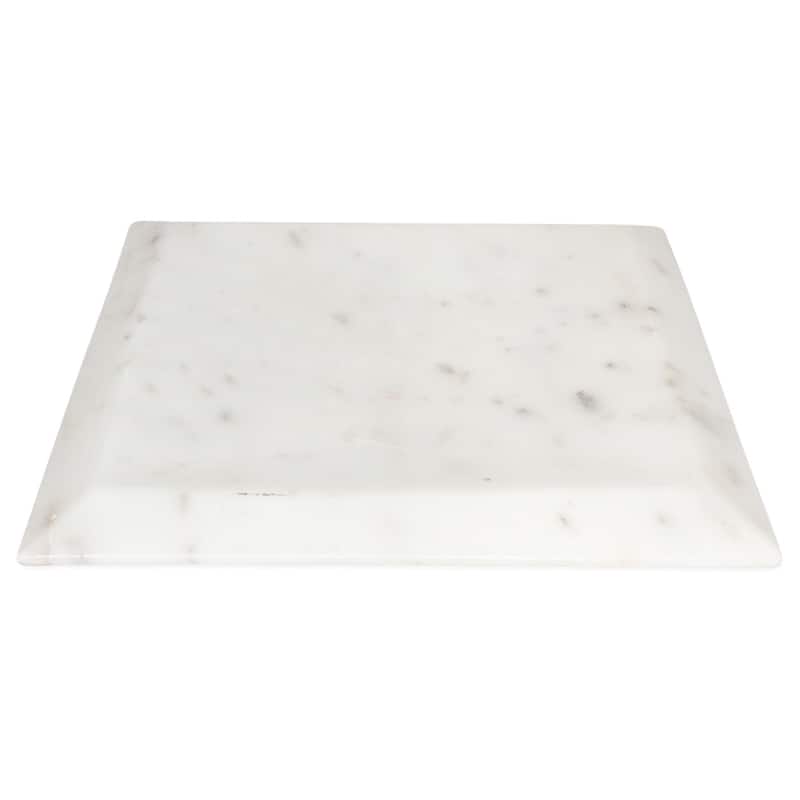 Med. White Marble Square Tray -ST