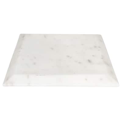 Med. White Marble Square Tray -ST