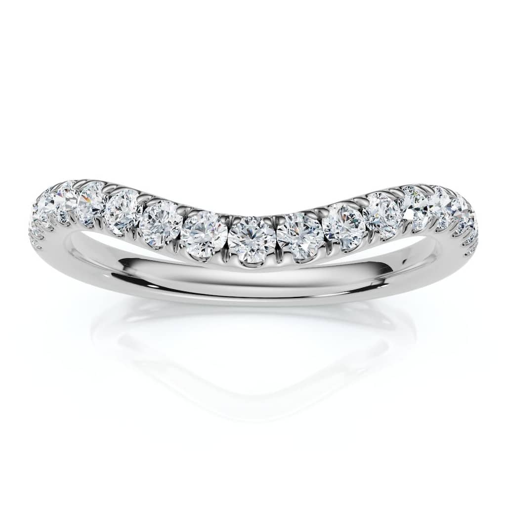 Bliss Diamond Curved Diamond Wedding Ring Enhanced 1/3Ct Gold or Platinum Lab Grown