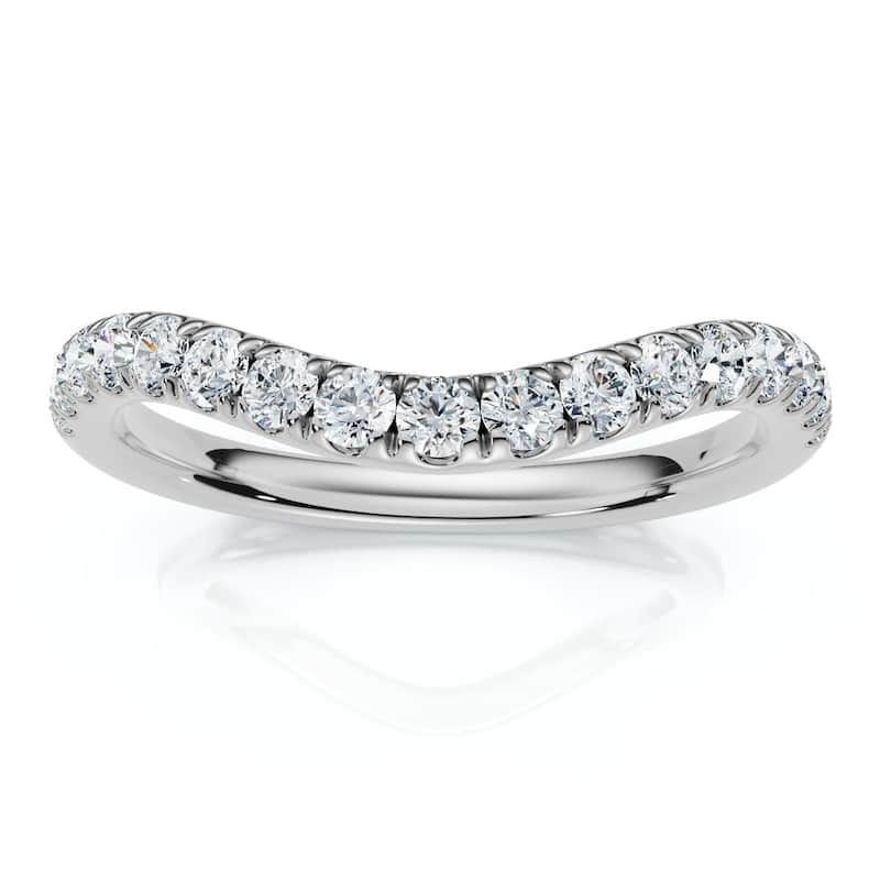 Bliss Diamond Curved Diamond Wedding Ring Enhanced 1/3Ct Gold or Platinum Lab Grown