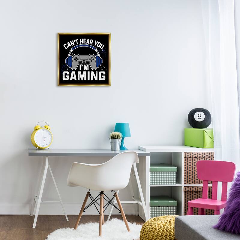 Stupell Can't Hear You Gaming Framed Floater Canvas Wall Art Design By Kim Allen