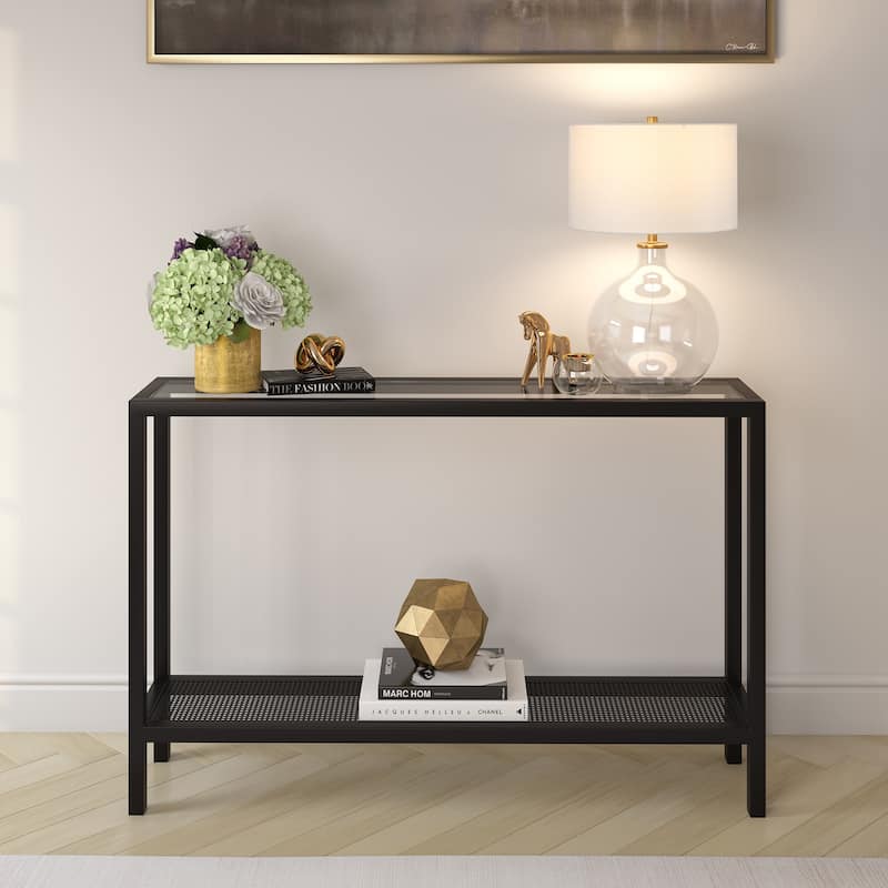 Laelia Clear Glass Table Lamp with Brass Accents