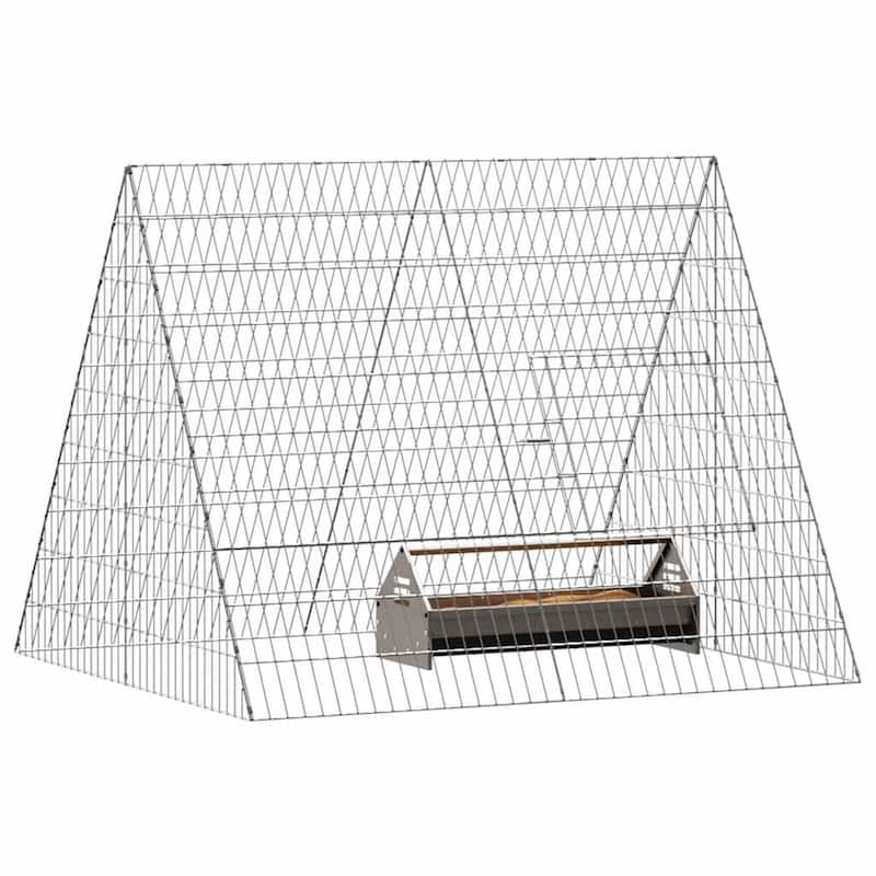vidaXL Chicken Cage Silver in Galvanised Steel