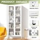 preview thumbnail 3 of 18, Kitchen Pantry Cabinet Glass Display Storage Buffet Sideboards with Glass Doors and 4 Adjustable Shelves