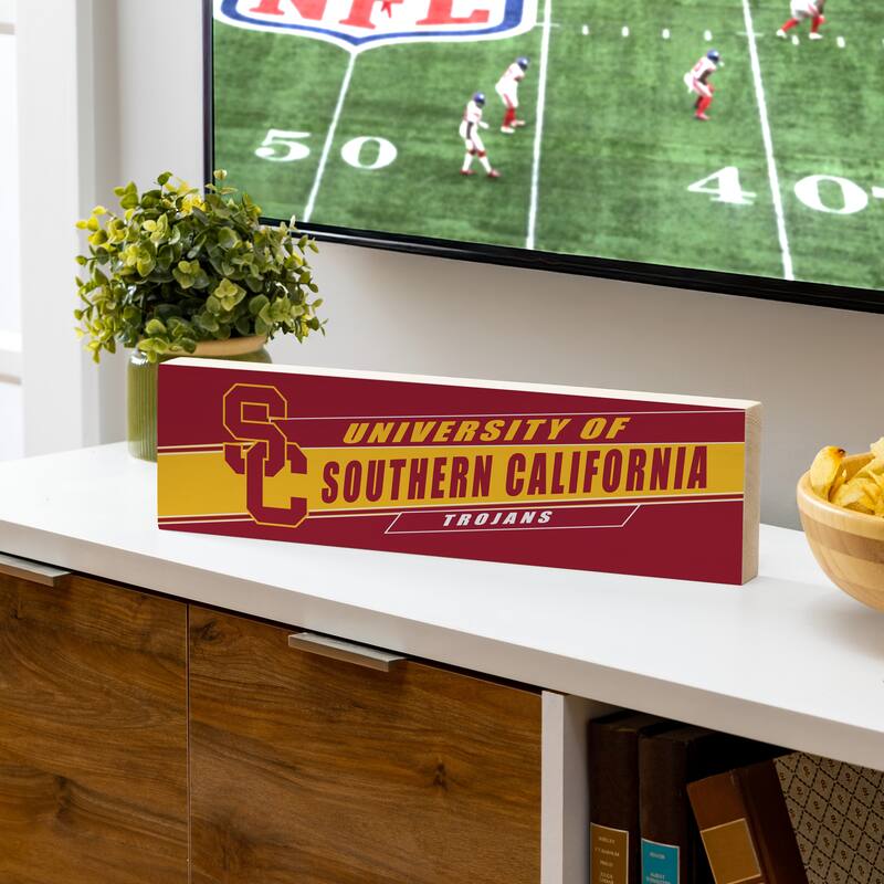University of Southern California Wooden Tabletop Mantel Shelf Sign - 5" x 18"