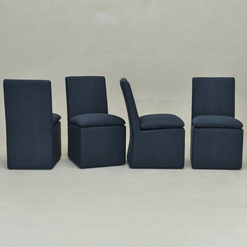 KINWELL 21"W Performance Fabric Dining Chair with Casters (Set of 4)