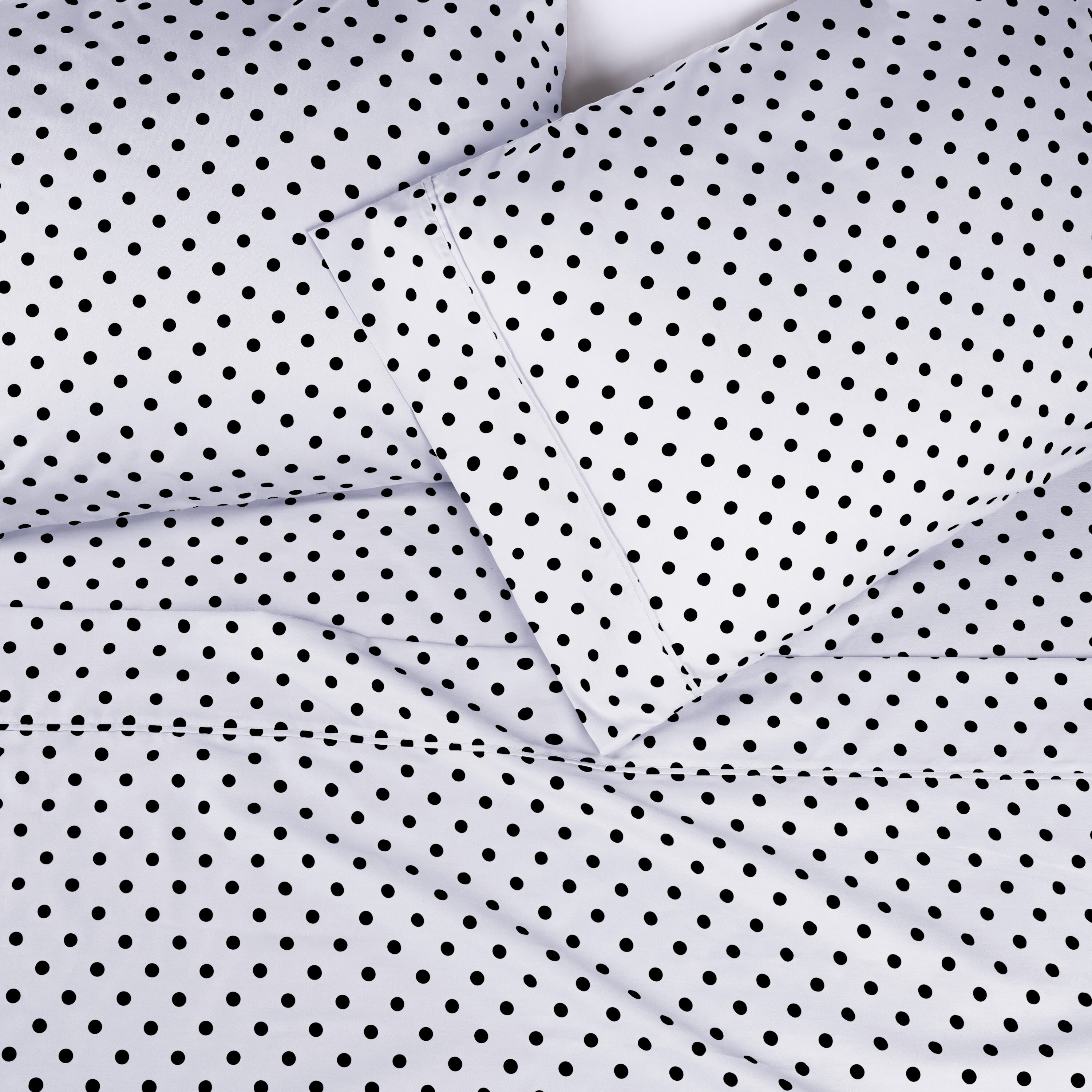 Superior Thread Count 600TC Cotton Blend Polka Dot Bed Sheet-image