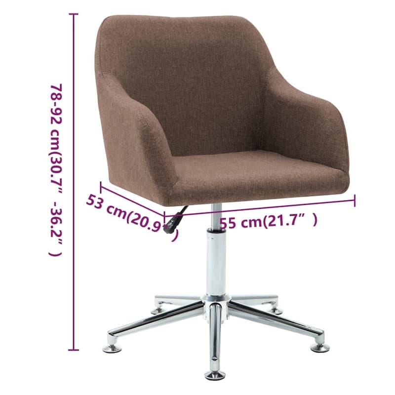 vidaXL Dining Chair 2 Pcs 360 Degrees Swivel Accent Chair with Arms Fabric - 21.7" x 20.9" x (30.7"-36.2")