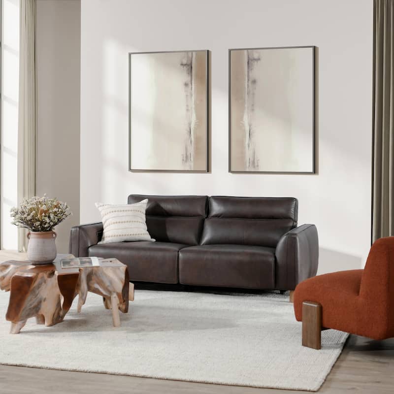 Classic Home Conway Zero Gravity Power Recliner Upholstered Sofa - Brown Leather