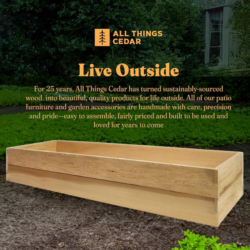 All Things Cedar 6x2 Ft Elevated Garden Box with Stackable and Expandable Design - 26