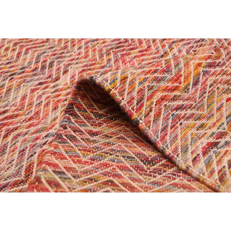 ECARPETGALLERY Braid weave Sienna Red Wool Rug - 5'1 x 7'6