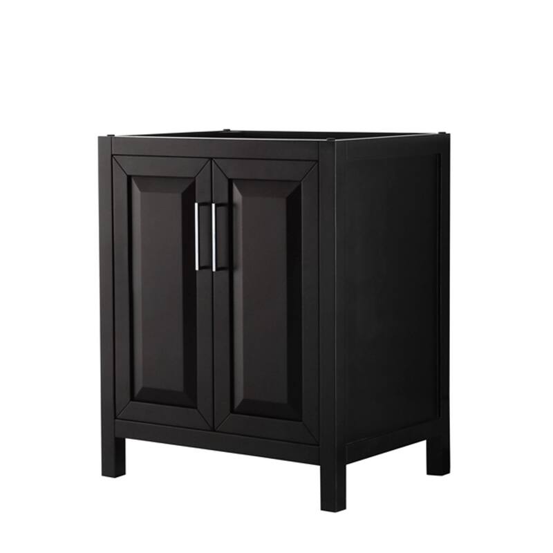 Wyndham Collection Daria 29" Single Free Standing Vanity Cabinet Only - Dark Espresso / Polished Chrome Hardware