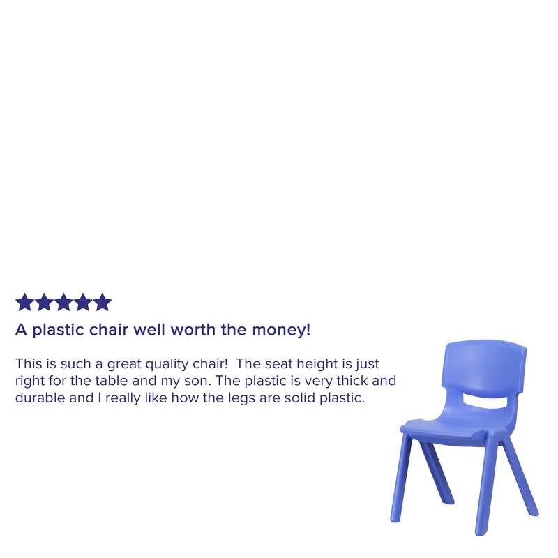 4 Pack Plastic Stack School Chair with 15.5"H Seat, 3rd-7th School Chair
