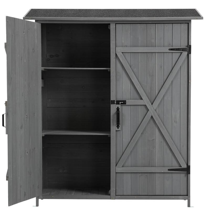 Outdoor Shed with Lockable Door & Detachable Shelves,Storage Cabinet