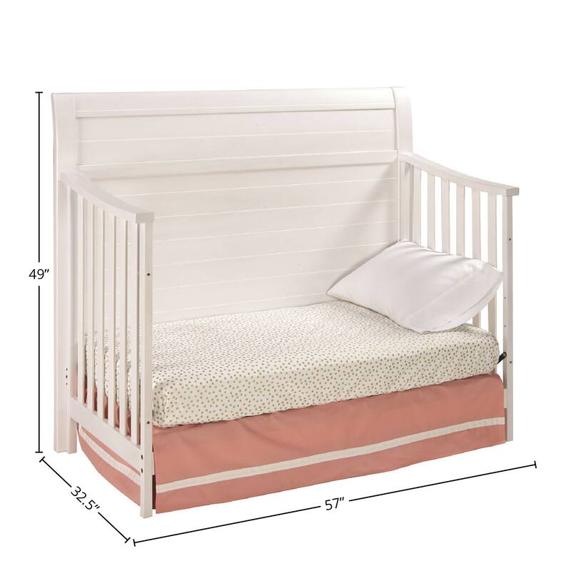 Taylor 57" Wide Farmhouse Convertible Crib, Sea Shell White