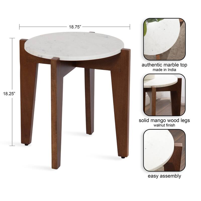 Kate and Laurel Icelyn Marble Side Table