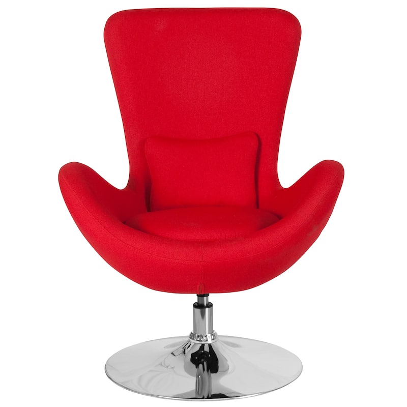 LeatherSoft Swivel Side Reception Chair with Bowed Seat