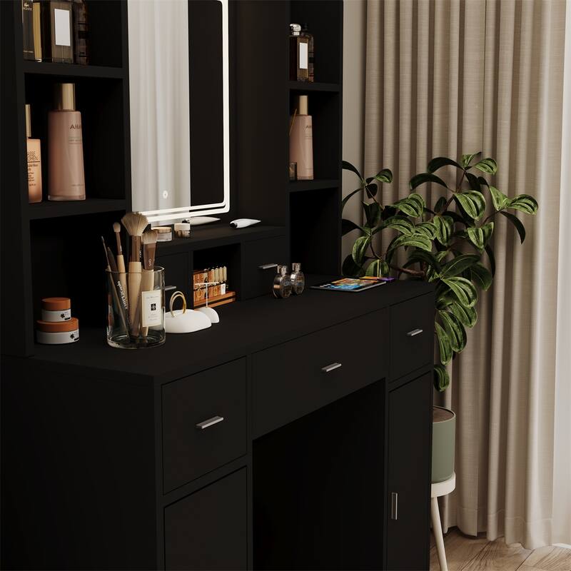 Smart Mirror Dressing Table with Drawers and Storage Cabinet
